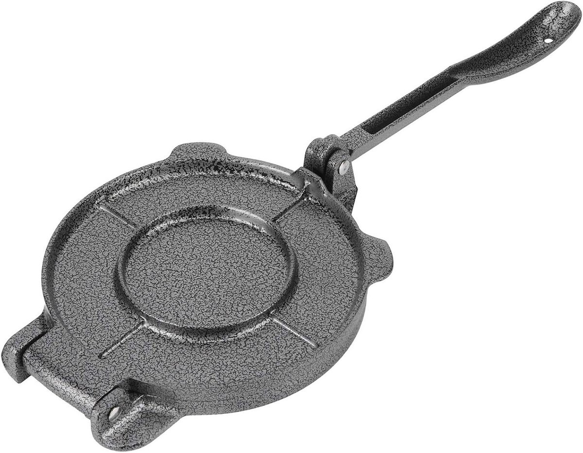 Tortilla Pers - Deegvormer - Broodjes Maken - Gietijzer - 16.5 cm - Grijs