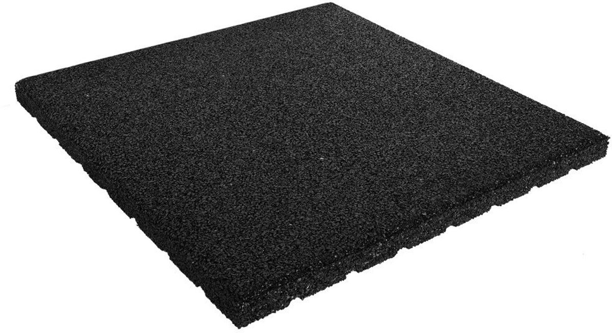 Rubber Tegel 30mm - 50x50 Cm - Zwart