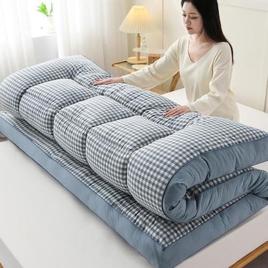 Japanse futonmatras - Vloermatras slaapmat - Comfortabel slapen - Extra dik opvouwbaar - 18 x 2 m - Roze — afbeelding 4