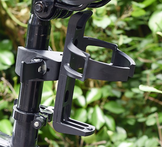 Bekerhouder - Bidonhouder voor op de fiets - Universele bekerhouder - Fleshouder - 14,8 x 8,6 x 8,5 cm - Lichtgewicht - Valbestendig - Geschikt voor dagelijks woon-werkverkeer, offroad-ritten, langeafstandsfietstochten en mountainbiken - Zwart — afbeelding 3