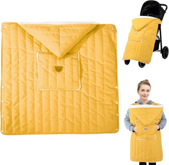 Baby Draagcover - Winterhoes Kinderwagen - Warm en Droog - Wind- en Waterbestendig - 76x79 cm - Geel — afbeelding 4