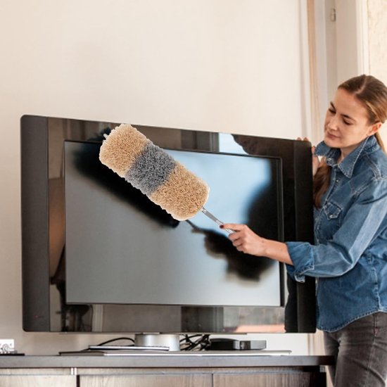 Telescopische Stoffer - Stofwisser Flexibel - Huis Schoonmaken - Uitschuifbaar Handvat - Verstelbaar - Grijs — afbeelding 2