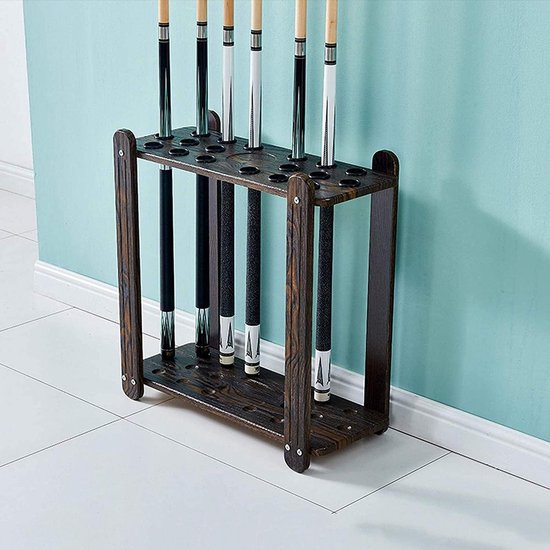 Biljartkeu Rek - Keuhouder Opslag - Biljartkamer Inrichten - Ruimte voor 18 Keu's - 60 x 25 x 60 cm — afbeelding 2