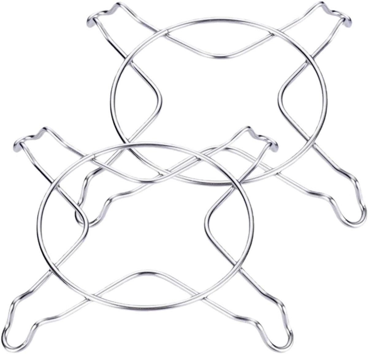 Wokrek Set - Koelrek Ovenvast - Koken en Bakken - Roestvrij Staal - 22 cm - Zilver