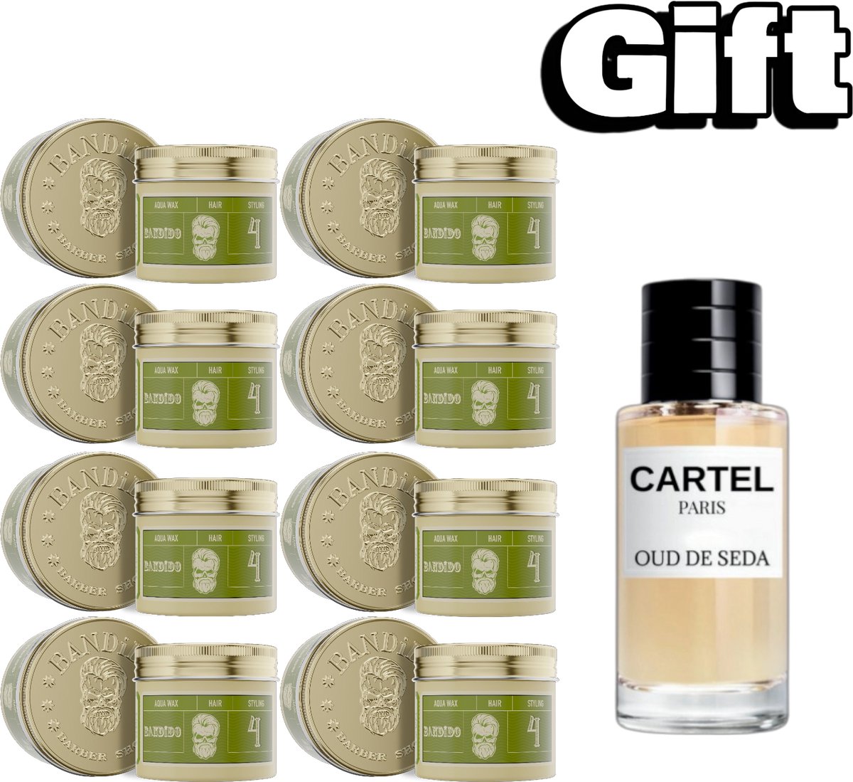 Bandido Aqua Wax Nr4 - 8 Stuks 125ml. + 1x Cartel 50ml GRATIS