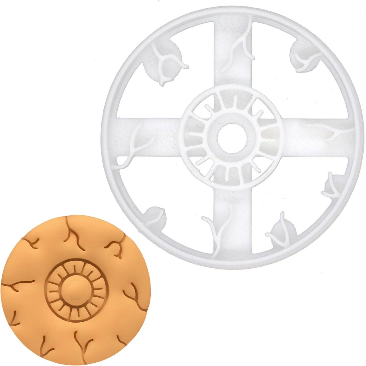 Oog Koekjesuitsteker - Medische Vorm - Koekjes Bakken - 3D Geprint Design - 6.1 cm - Wit