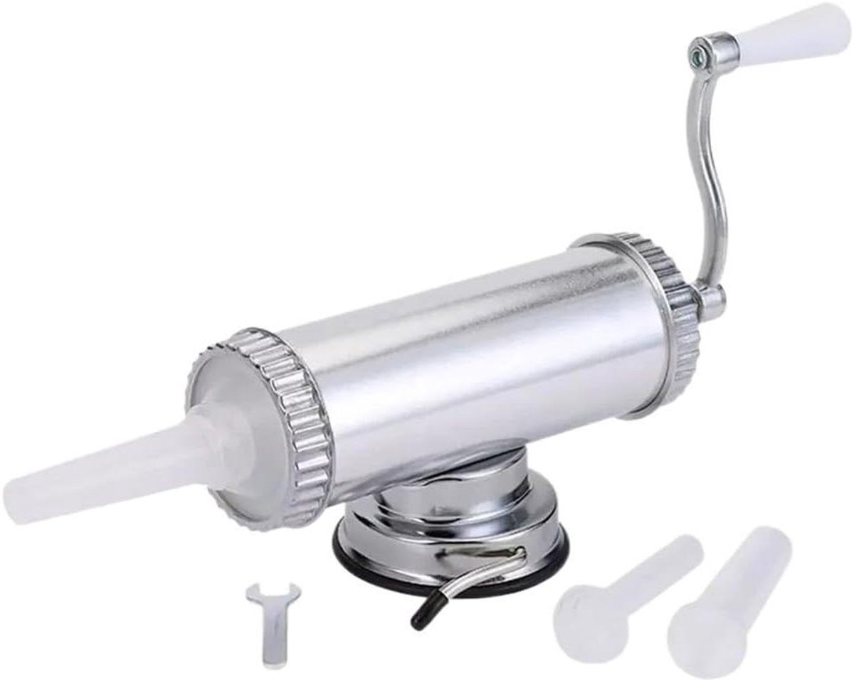 Worst Maker - Worst Vuller - Worst Maken - Handbediende Keukenmachine - 2LB - Zilver