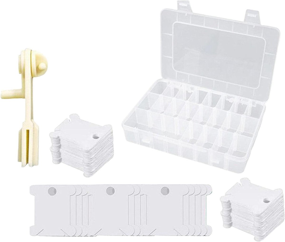 Floss Spoelen Set - Draad Organizer - Borduurnaalden Opbergen - Met Spoelopwinder - 100 Spoelen - Niet Gespecificeerd