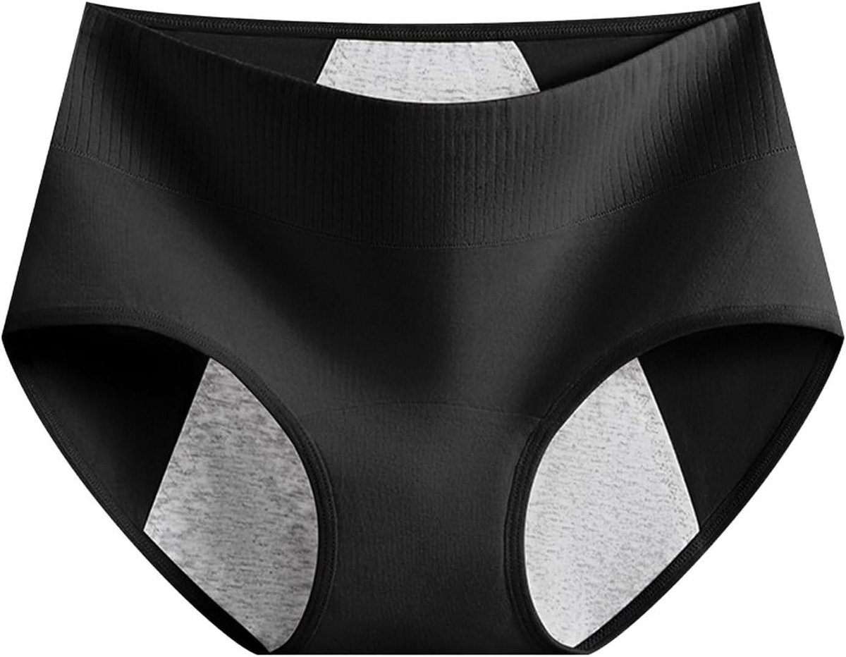 Menstruatie Slipje - Absorberend Ondergoed - Hygiënische Bescherming - 4-Laags Lekvrij - 15x15x1 cm - Zwart