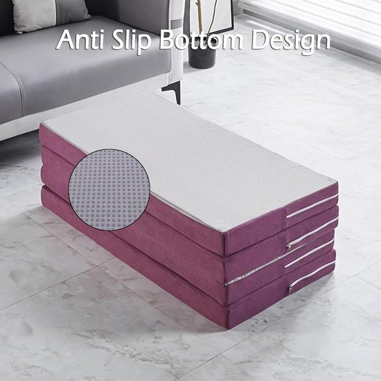 Opvouwbare Matras - Logeer Matras - Comfortabel Slapen - Dubbele Opvouwbare - 200 x 120 cm - Grijs — afbeelding 4