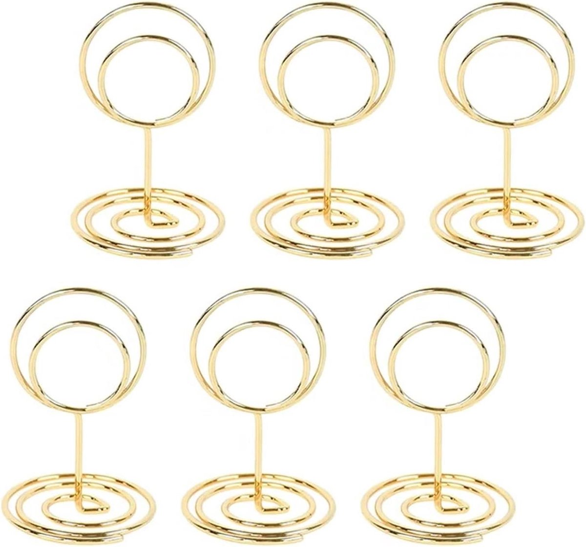 Kaarthouders Hartvorm - Naam Clips - Tafel Decoratie - Stevige Metalen Constructie - 10 Stuks - Goud