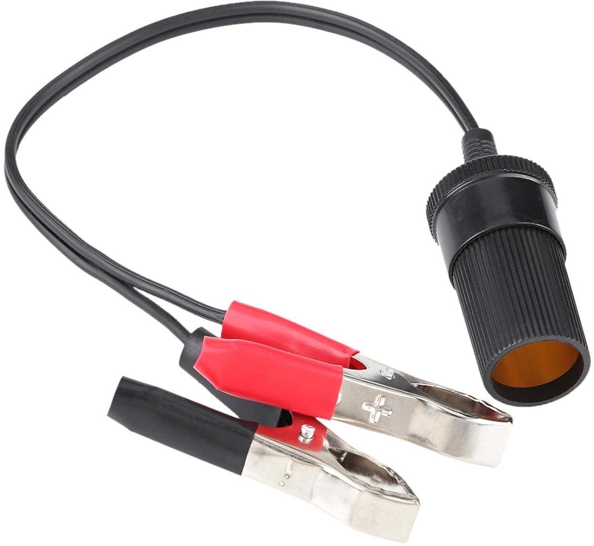 Stopcontact Adapter - Batterij Klem - Extra Stroom - Clipmontage - 12V - Rood Zwart