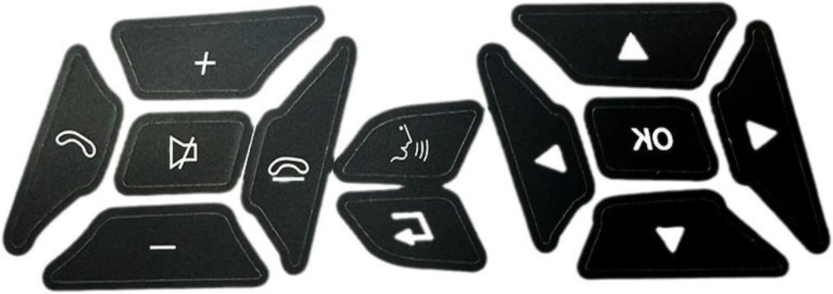 Reparatie Stickers - Knop Decals - Auto Interieur - Mat Zwart Design - 1x1x1 cm - Zwart