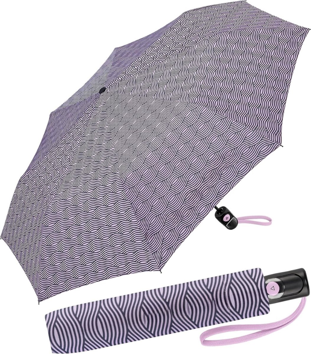 Zakparaplu - 95 cm - 8 Ribs - Mini Paraplu - Reisparaplu Klein - Compacte Paraplu - Opvouwbaar - Windbestendig - Lichtgewicht - Golvende strepen zoete toffee - van Imperatoris