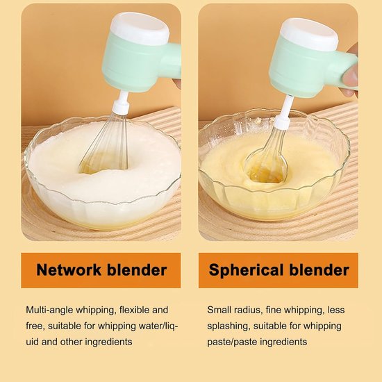 Handmixer Draadloos - Keukenmixer Oplaadbaar - Bakken En Klutsen - Geluidsarme Motor - 700 Gram - Groen — afbeelding 5