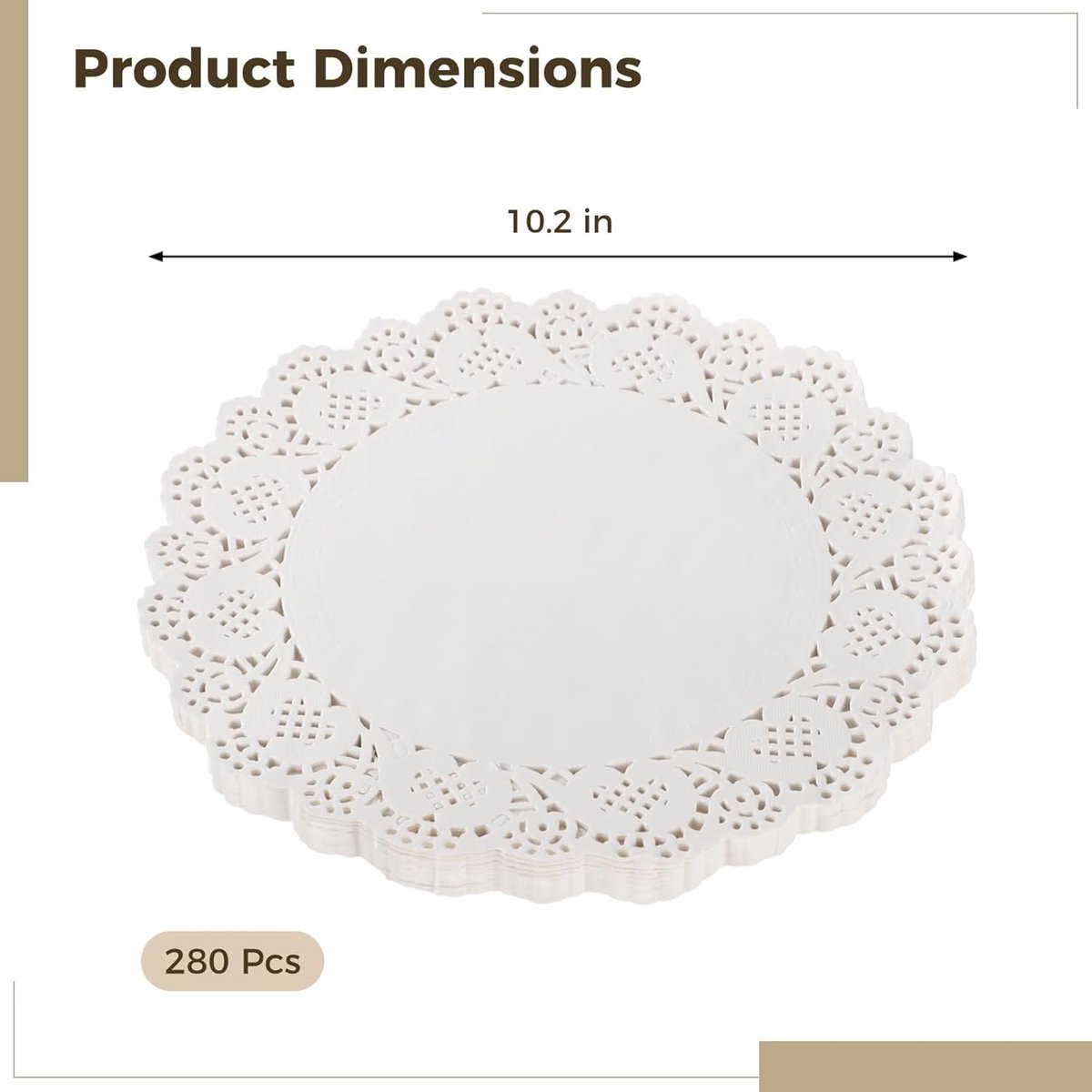 Papieren Placemats - Kanten Doilies - Tafeldekking Feest - Olie Absorberend - 280 stuks - Wit
