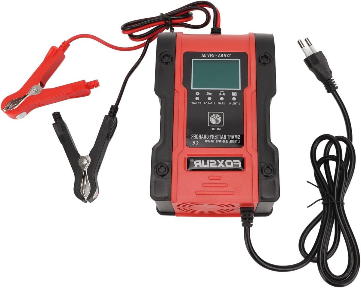 Slimme Acculader - Druppellader Accu - Voertuig Onderhoud - 7 Laadfases - 6A 12V/24V - Zwart