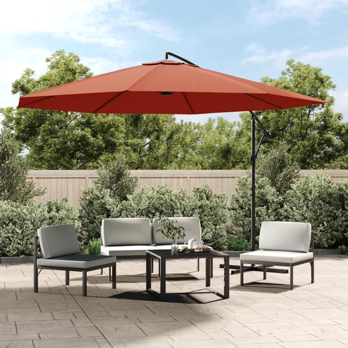 Vrijstaande parasol - Terras parasol - Schaduw creëren - Kantelbaar ontwerp - 350 cm - Terracotta
