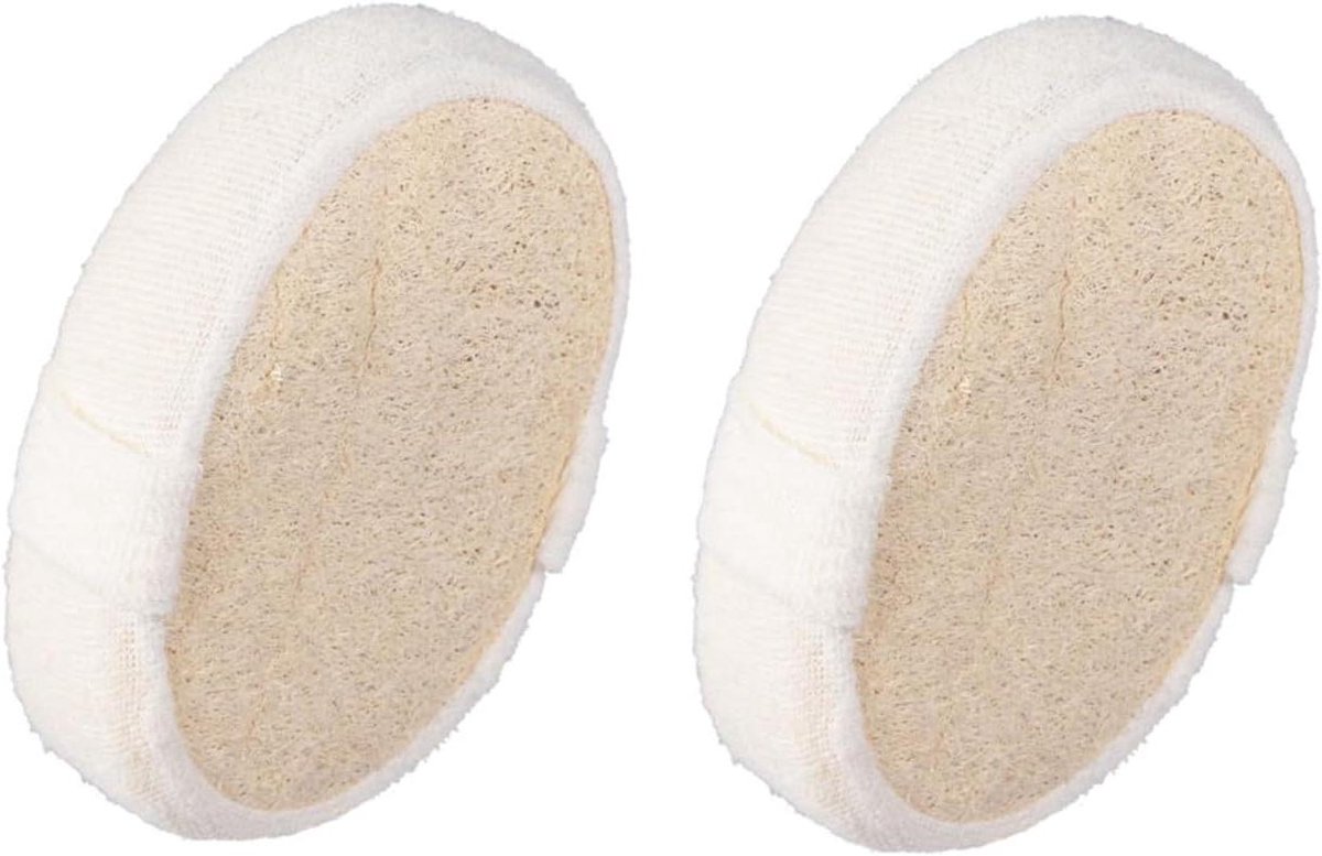 Bad Spons Set - Loofah Scrubbers - Huid Reinigen - Natuurlijke Exfoliatie - 2 Stuks - Beige