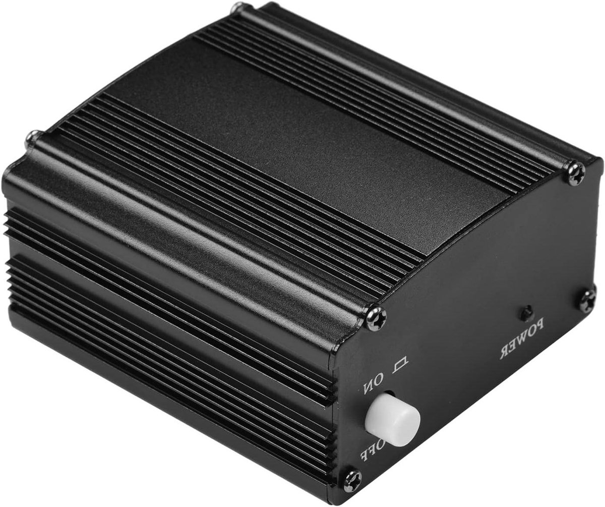 Fantoomvoeding - Microfoon Voeding - Studio Opnames - Compact Metaal - 48V - Zwart