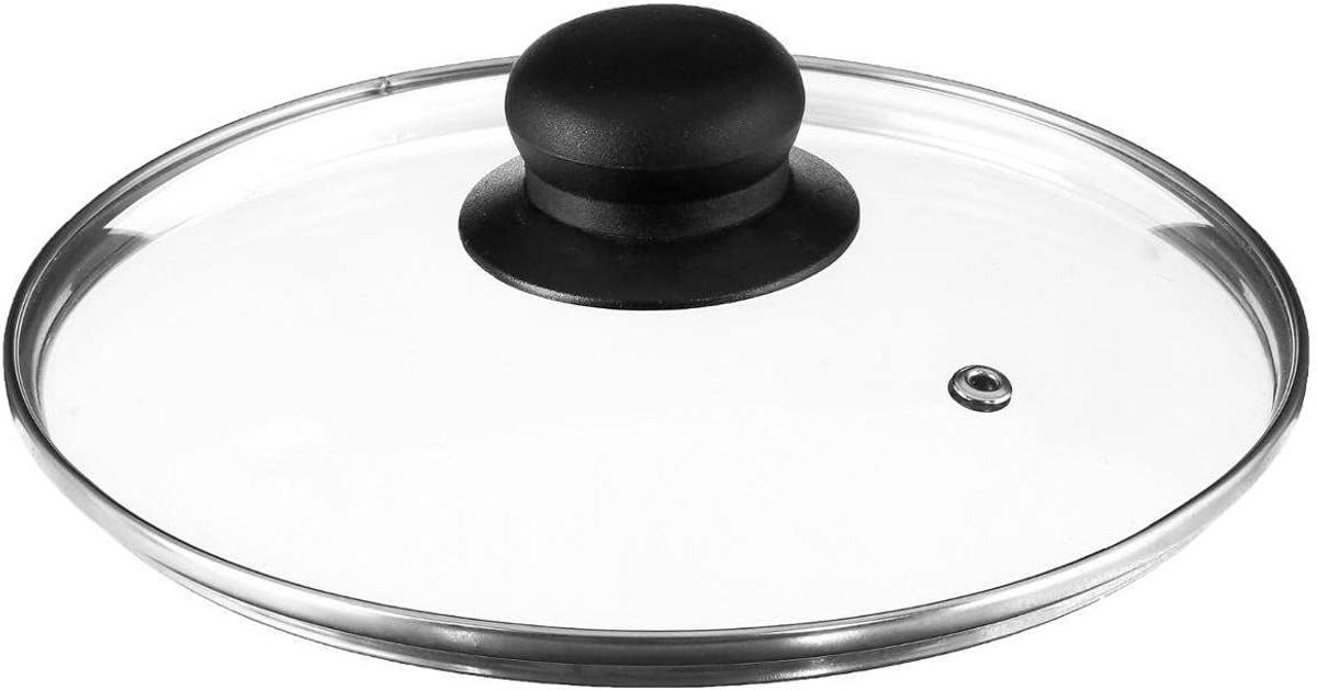 Glazen Deksel - Pannen Deksel - Koken - Met Stoomgat - 20 cm - Transparant
