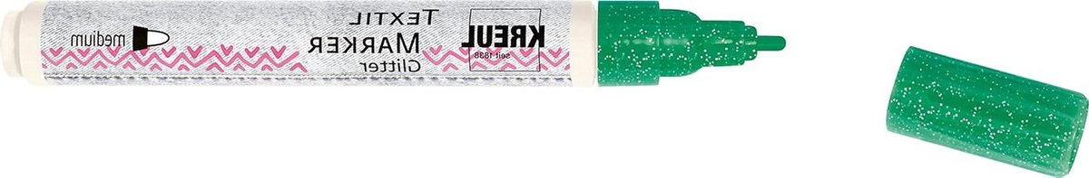 Textiel Pen - Stoffen Marker - Textiel Decoreren - Glitter Effect - 2-4 mm Punt - Groen