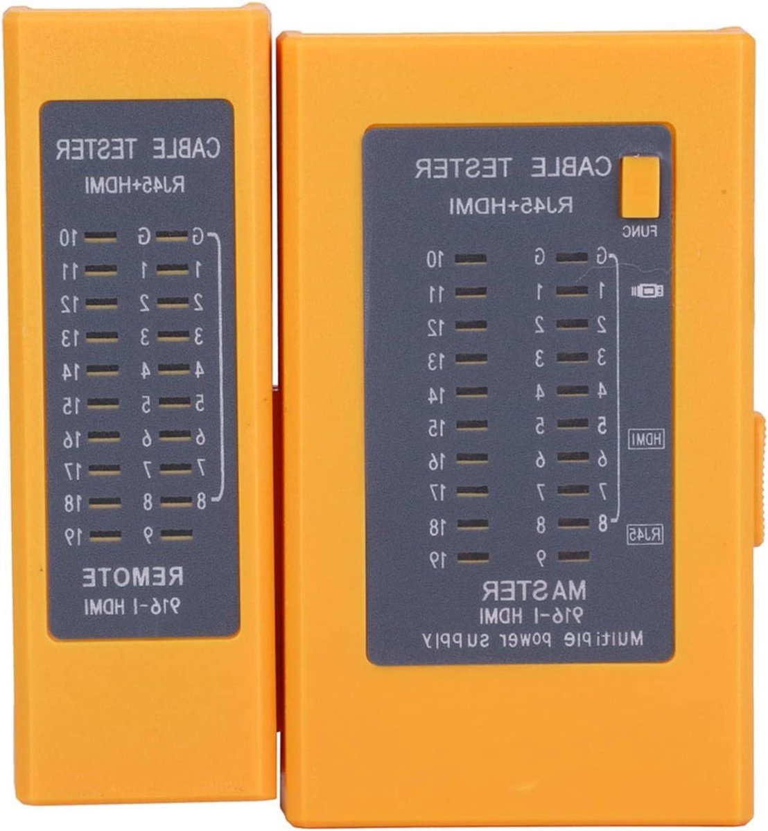 Kabel Tester - Netwerk Tester - Signaal Controleren - Automatische Test - 10.5 cm - Geel