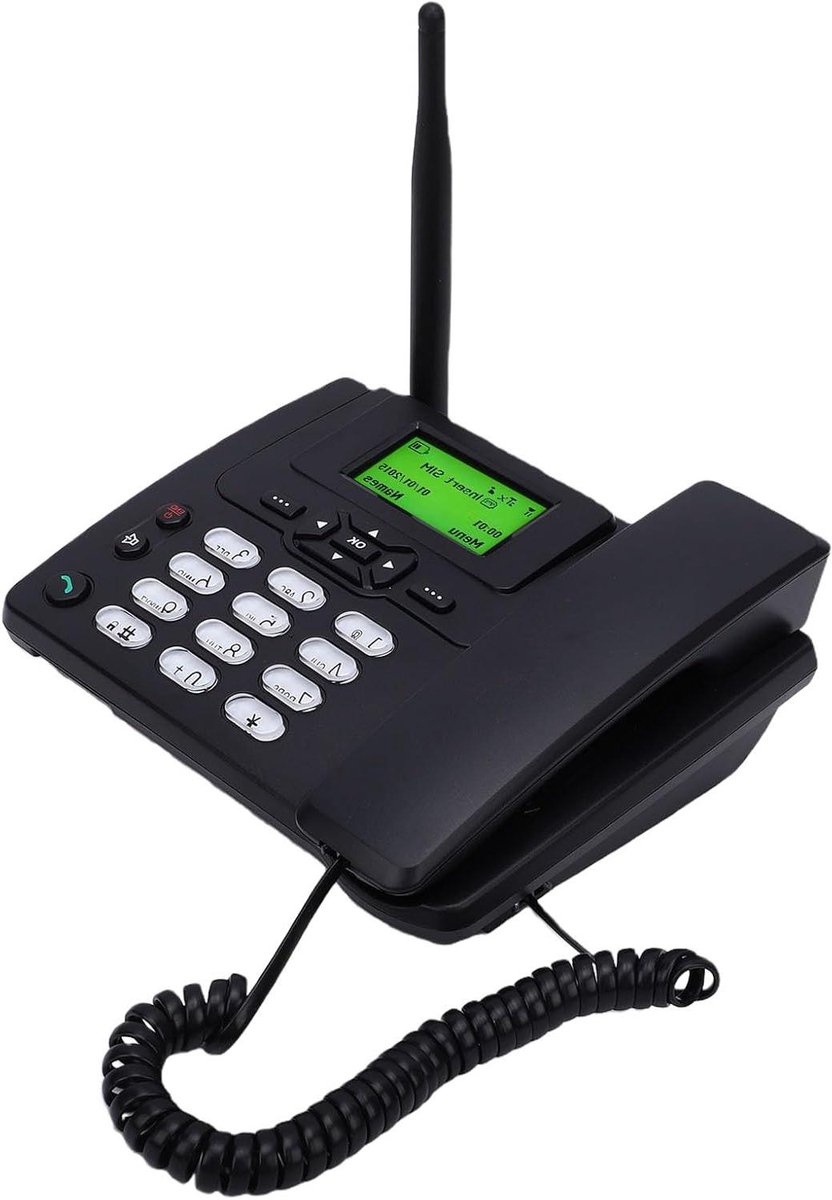 Draadloze Vaste Telefoon - Desktop GSM - Thuis Kantoor - Dual Mode Technologie - 2.4 inch Display - Zwart