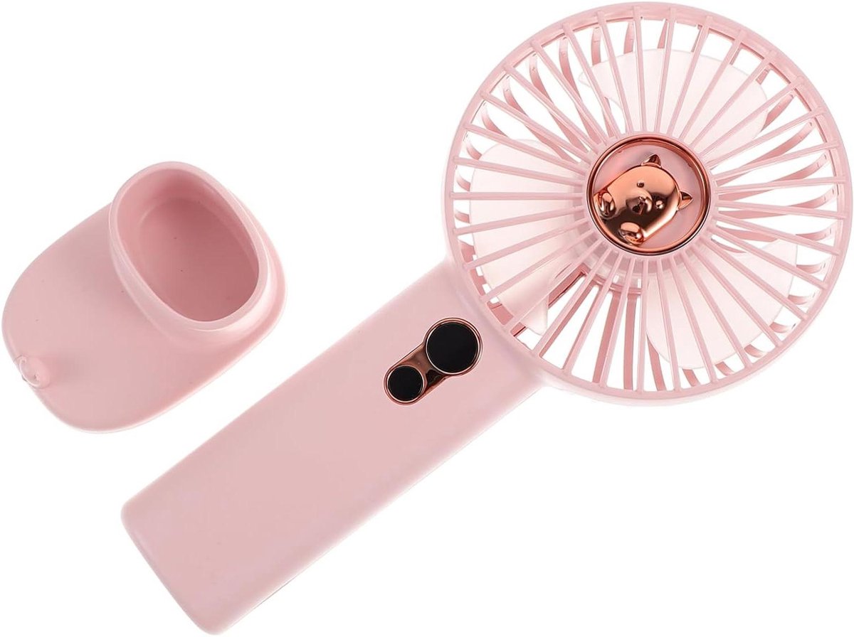 Mini Ventilator - Zakventilator Draagbaar - Koelte Onderweg - Digitaal Display - 20.8x10x3.8CM - Roze