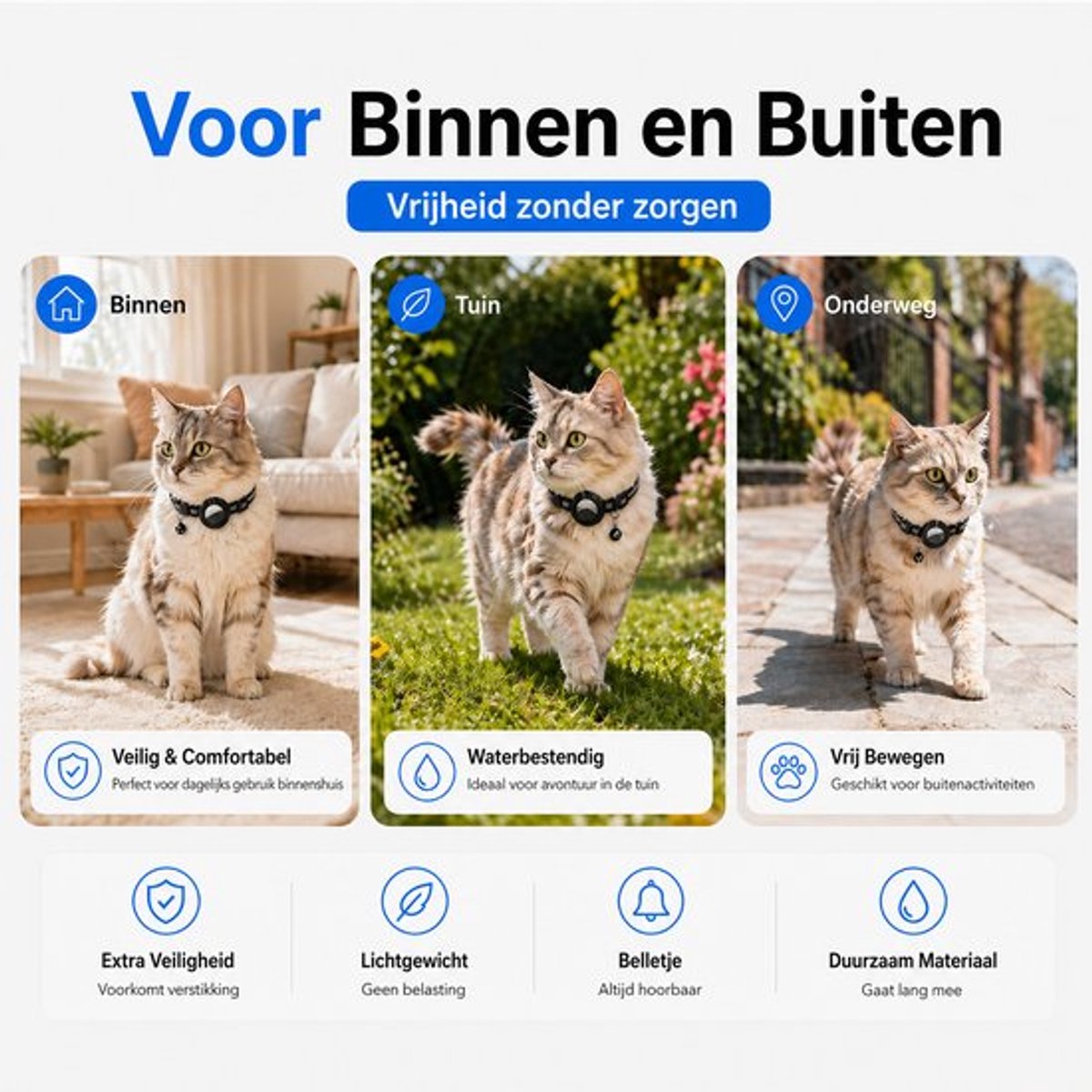 Kattenhalsband inclusief Tag - Max. 32cm Omtrek- Kat tracker voor Apple - GPS Tracker Kat zonder abonnement - Verstelbare Kattenhalsband voor Kat & puppy & kleine honden - Met geluidssignaal - Zwart thumbnail 2