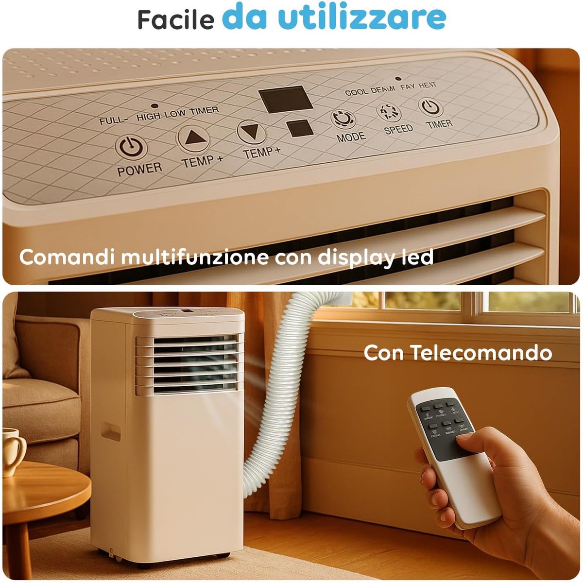Mobiele airco - Draagbare koeler - Ruimte koelen - 3-in-1 functie - 9000 BTU - Wit — afbeelding 6