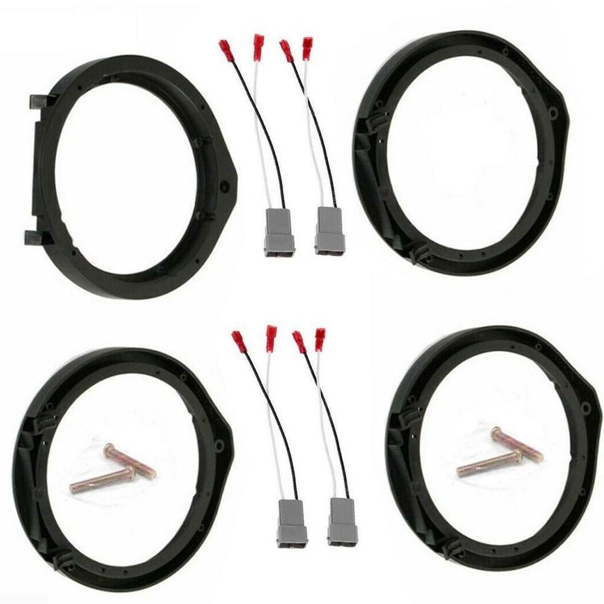 Auto Speaker Adapters - Kabelboom Set - Auto Audio Installatie - Exacte Pasvorm - 4 Paar - Zwart
