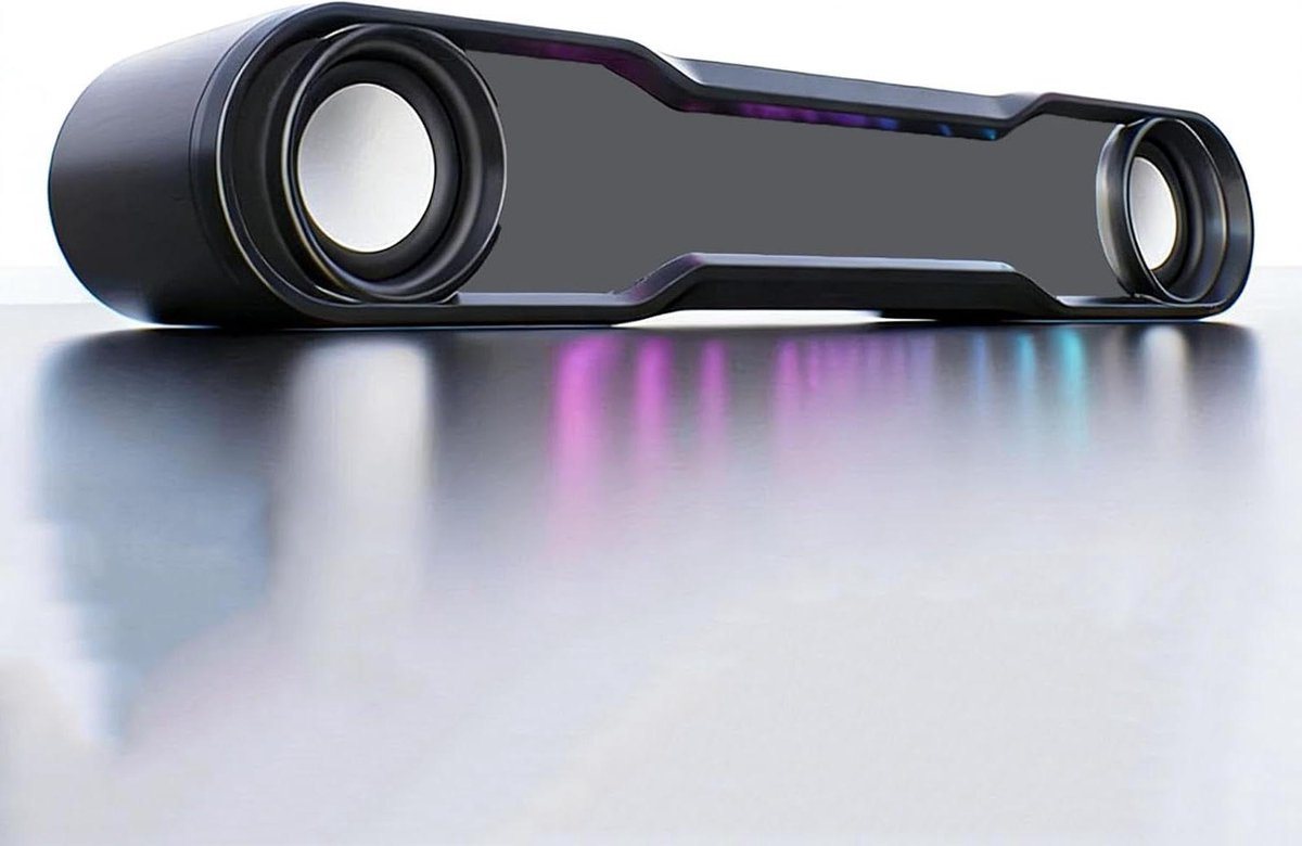 Bluetooth Soundbar - Computer Speaker - Muziek Luisteren - Dynamische RGB Verlichting - 37.6 cm Breed - Zwart