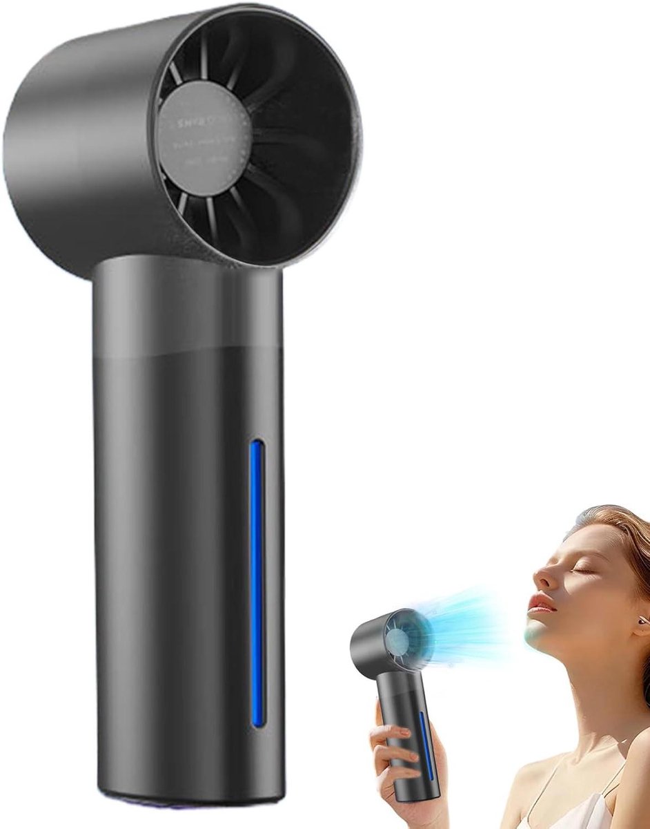 Draagbare ventilator - Persoonlijke koeler - Buitenactiviteiten - Met nevel functie - 35ml tank - Zwart