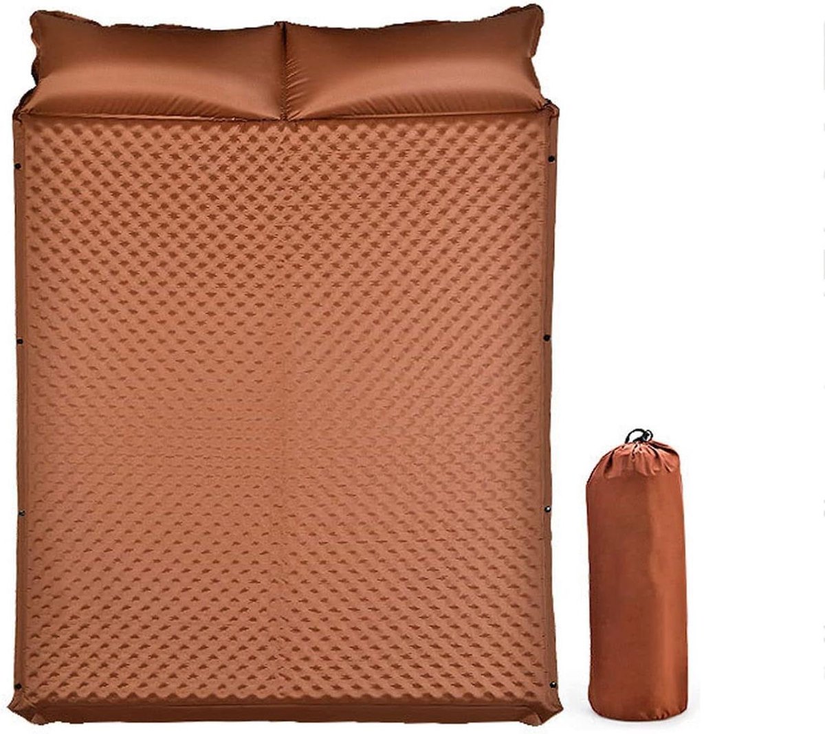 Campingkussen voor 2 personen, dubbel zelfopblaasbaar campingslaapkussen, lichtgewicht opblaasbaar campingmatraskussen, geïsoleerde schuimslaapmat voor backpacken, tent, hangmat