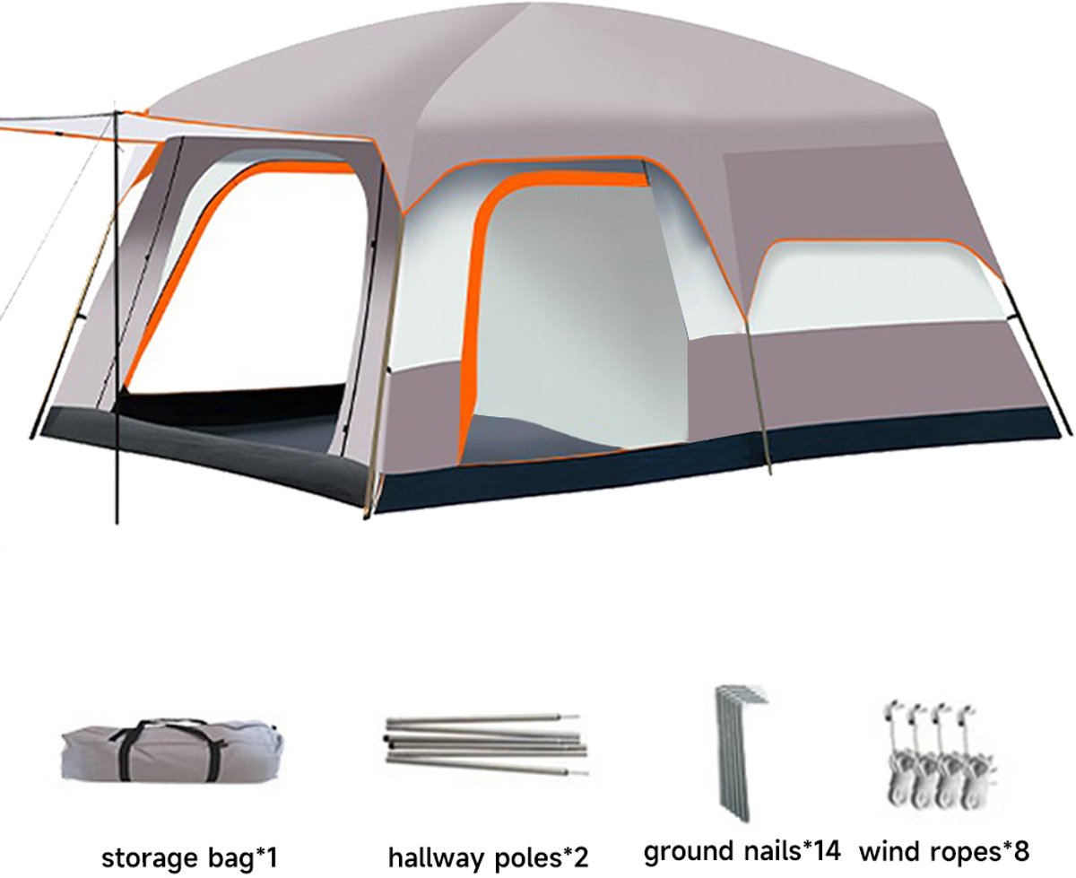 Jently kampeertent - tent - koepeltent - verblijfstent - slaaptent - trekkerstent - zon bestendig - zonnescherm - 2-4 pers - beige/roze