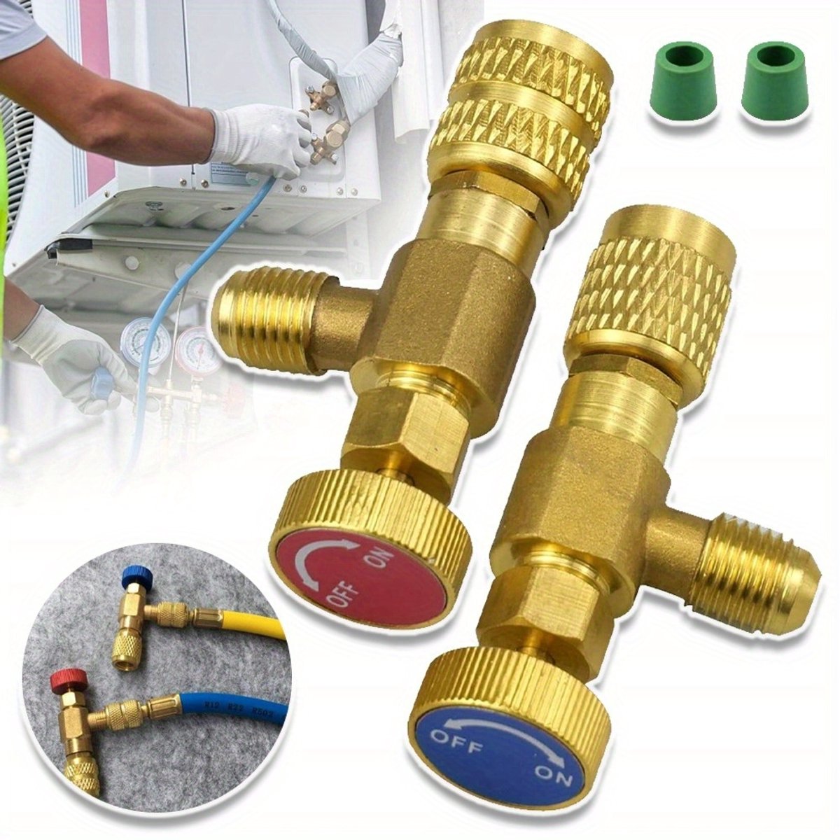 2 Stuks Vulventielen Voor Koelvloeistof - Airconditioning Ventiel, Verdikte Stroomregelklep - Airconditioning R410a R22 Aansluitadapter