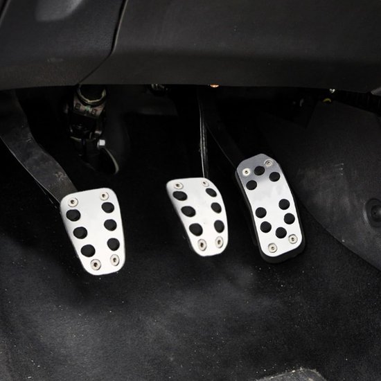 Auto Pedaal Covers - Voetsteun Pedalen - Verbeterde Grip - Antislip Ontwerp - Set van 3 - Zilver — afbeelding 5