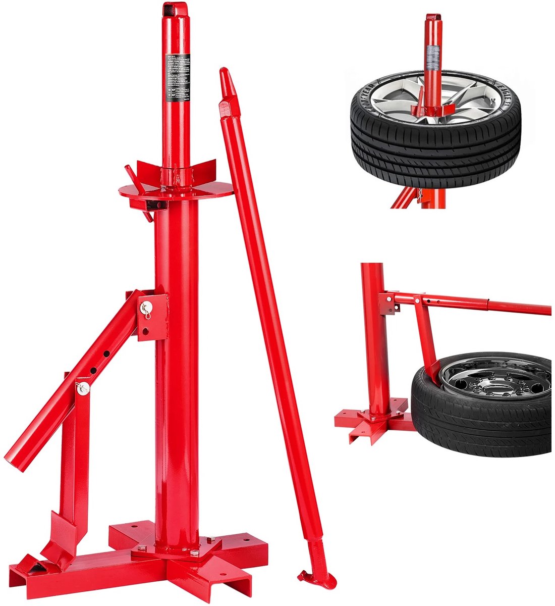 NordHaus Bandenwisselaar - Kraalbreker - Bandenmontagegereedschap - Geschikt voor 203-406 mm Banden - Rood 460x380x940 mm