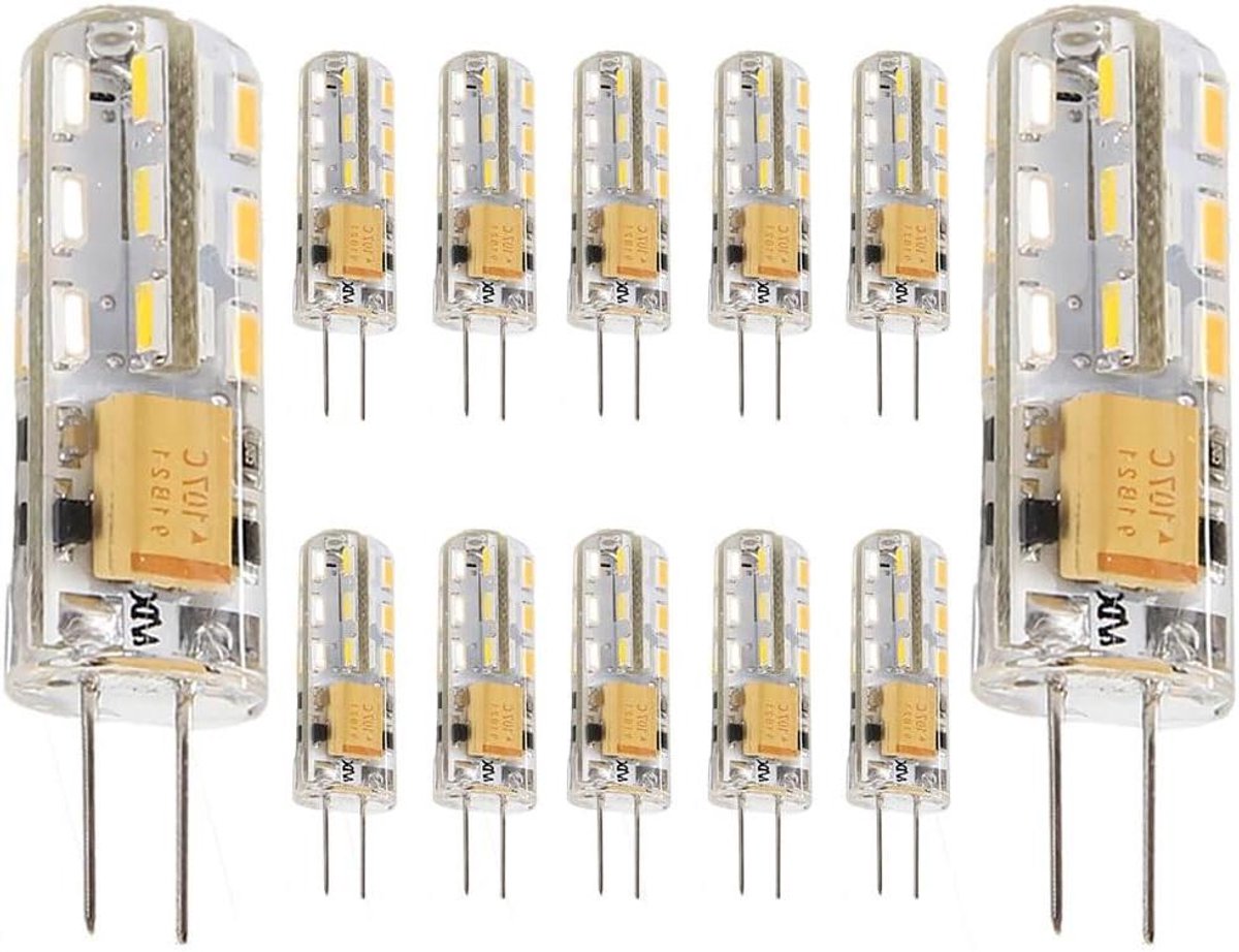 G4 LED Lampen - Miniatuur Lampjes - Accent Verlichting - Energiezuinig 1.5W - 10 Stuks - Warm Wit