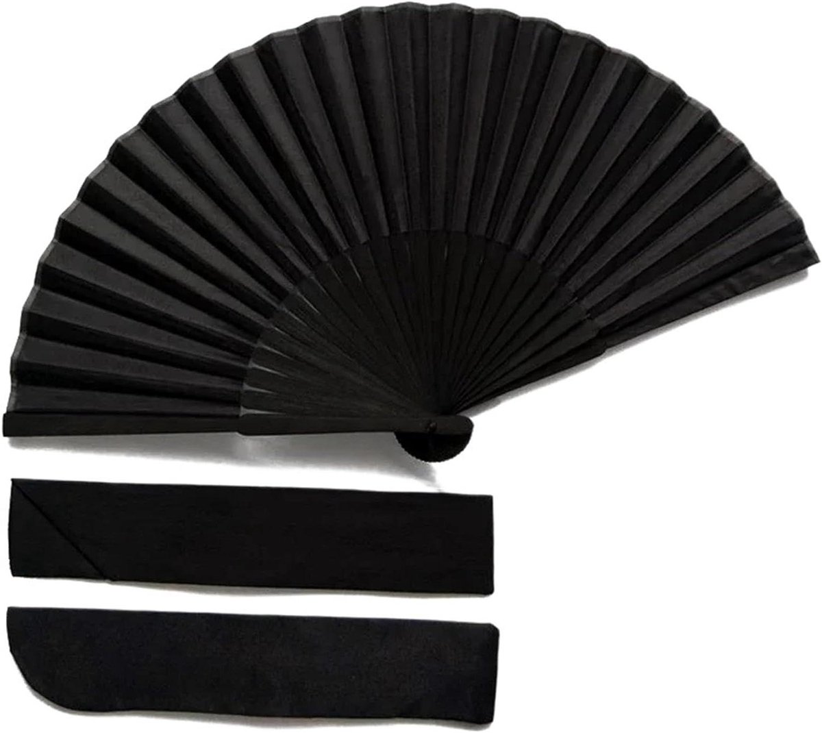 Opvouwbare Handventilator - Vouwwaaier Decoratie - Koel Blijven - Klassiek Elegant Design - 38 x 21 cm - Zwart