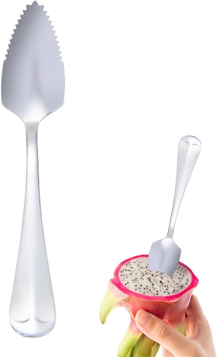 RVS Lepel - Serveerschep Dessert - Fruit Eten - Getande Punt - 15.5 cm - Zilver