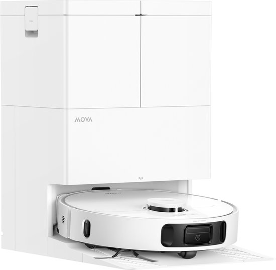 Mova E50 Ultra Robotstofzuiger Wit | Dweilfunctie | Automatisch legen & bijvullen | 30.000 Pa zuigkracht | Grote woning | Tapijt - Parket - Harde vloeren | Huisdierenhaar | Zelfreinigend station | Randreiniging | Grote watertank | Hardnekkig vuil