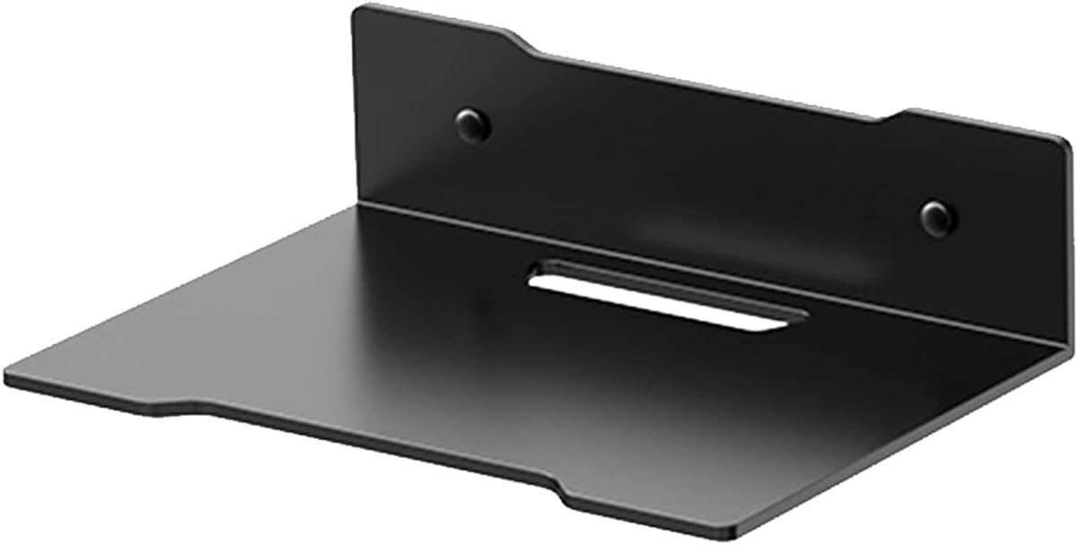 Wandrek Router - Wandhouder Camera - Opbergen Apparatuur - Installatie Zonder Boren - 14.5 x 12 x 6 cm - Zwart