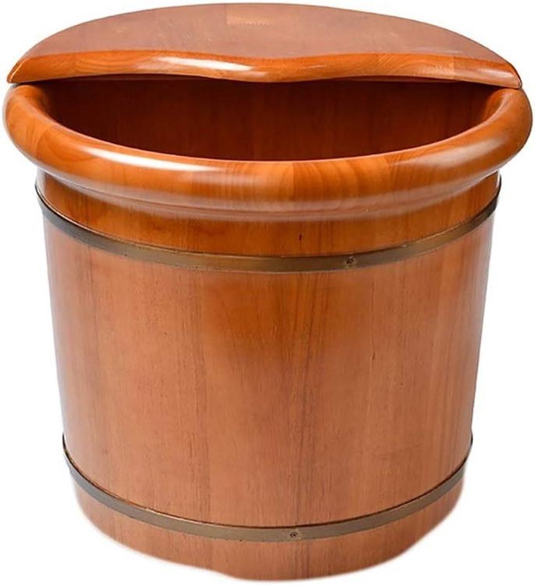 Voetenbad - Massage emmer - Ontspanning thuis - Handgemaakt design - 3 kg - Houtkleur
