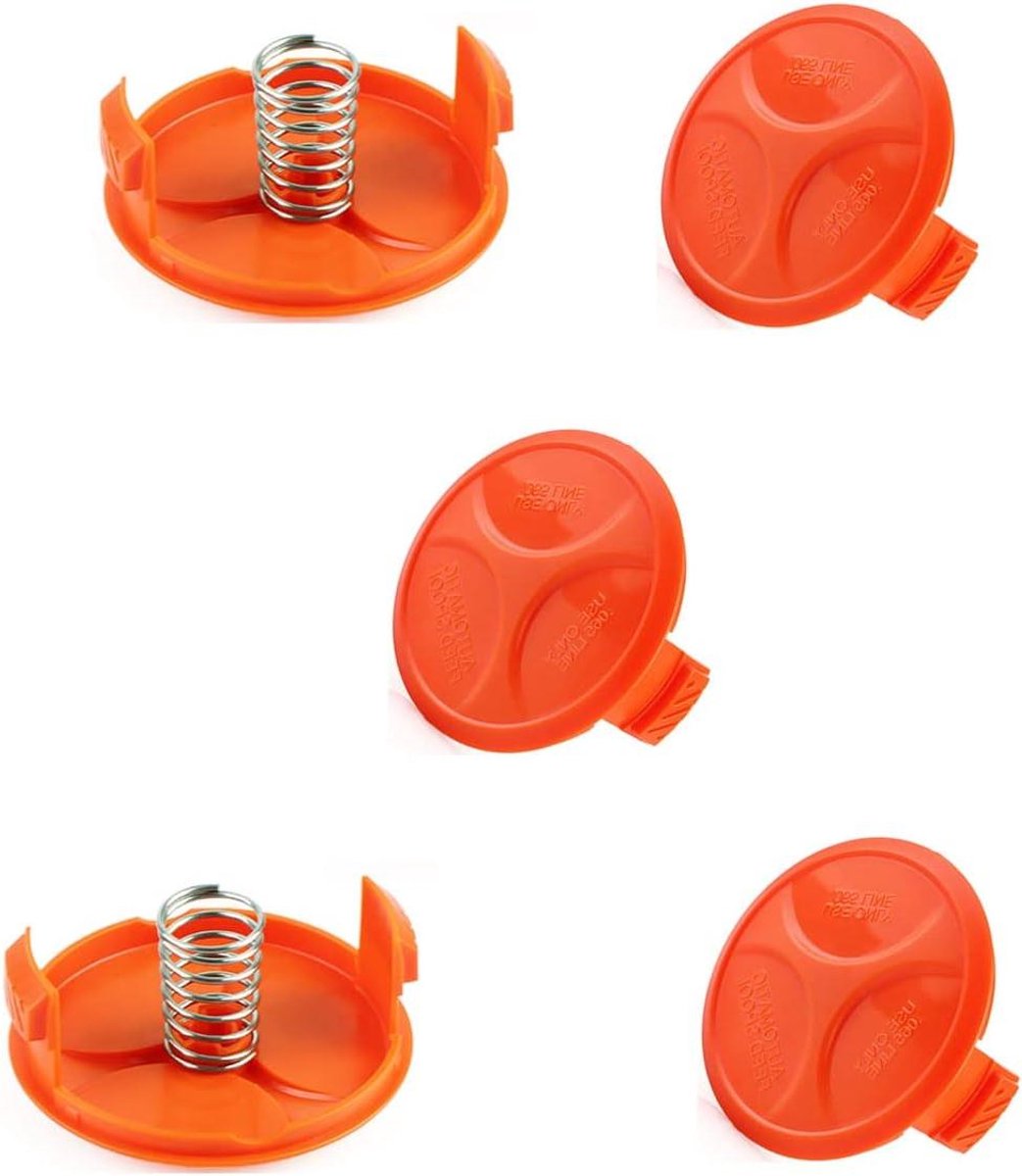 Trimmer Spoel Deksel - Grasmaaier Onderdeel - Tuinonderhoud Vereenvoudigen - Snelle Toolvrije Vervanging - 5 Stuks - Zwart