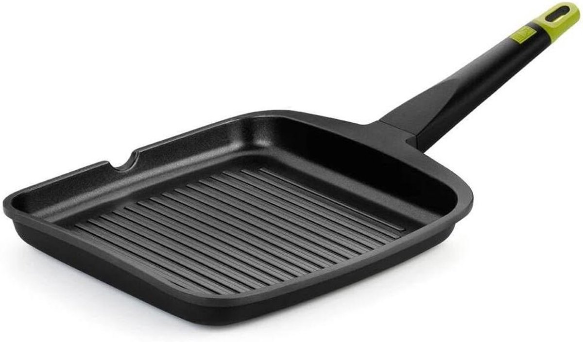 Grill Pan - Streepjes Pan - Lekker Koken - Ovenbestendig - 22 cm - Zwart