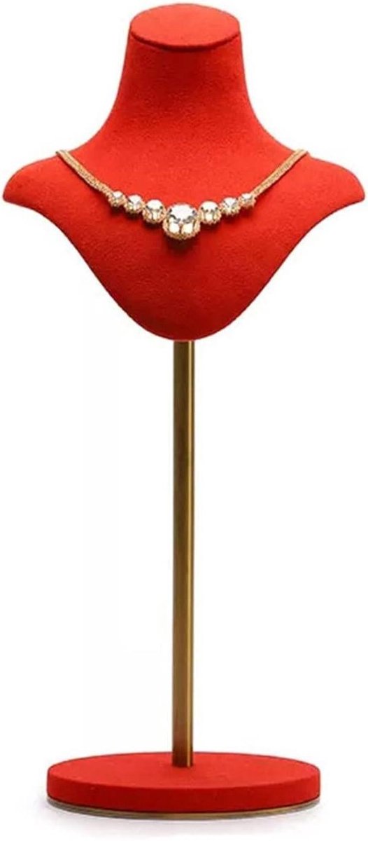 Sieraden Displaystandaard - Ketting Houder - Sieraden Tonen - Verstelbare Hoogte - 50 Gram - Rood