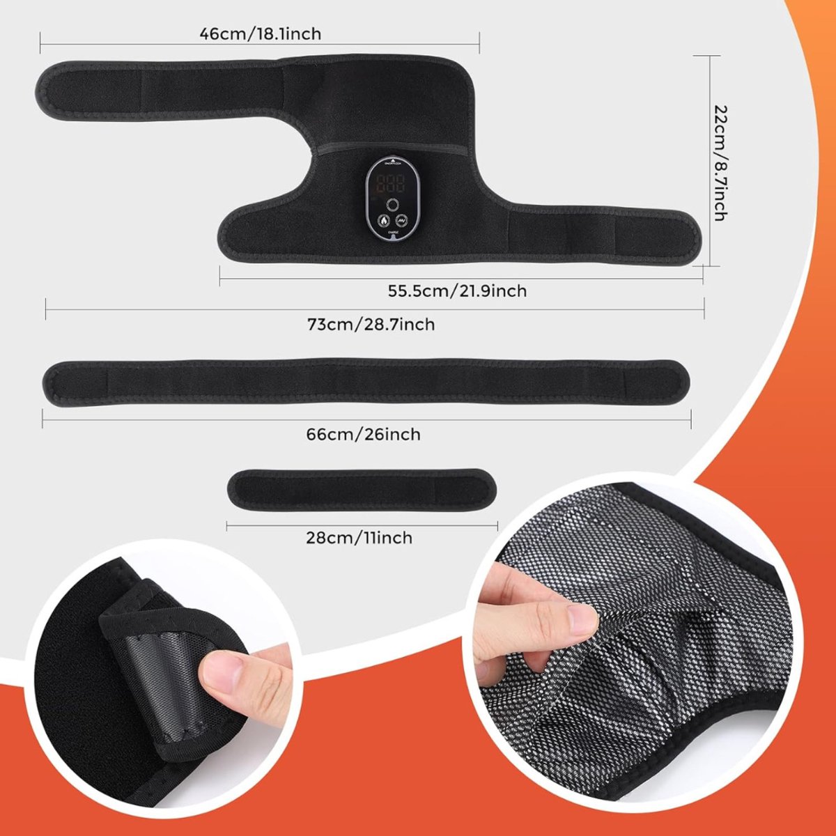 AHD® Knie Massage Apparaat - Beenmassage Apparaat - Knie Massage - Knie Massage Apparaat Met Infrarood - Zwart - 26cm x 17cm x 6cm