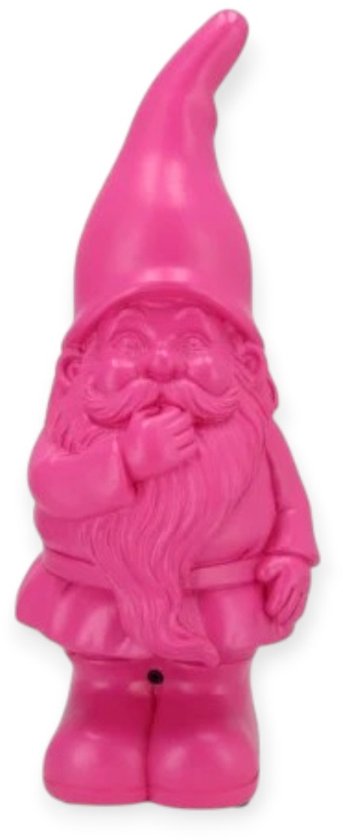 Foto: Daan kromhout kabouter flirty jasper de fluitende kabouter fuchsia 11x10x27cm tuinkabouter